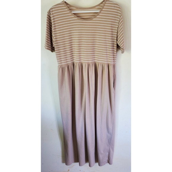 The Unbranded Brand Dresses & Skirts - Womens Midi Dress Size L Pockets Short Sleeves Pullover Cottagecore Peasant Boho